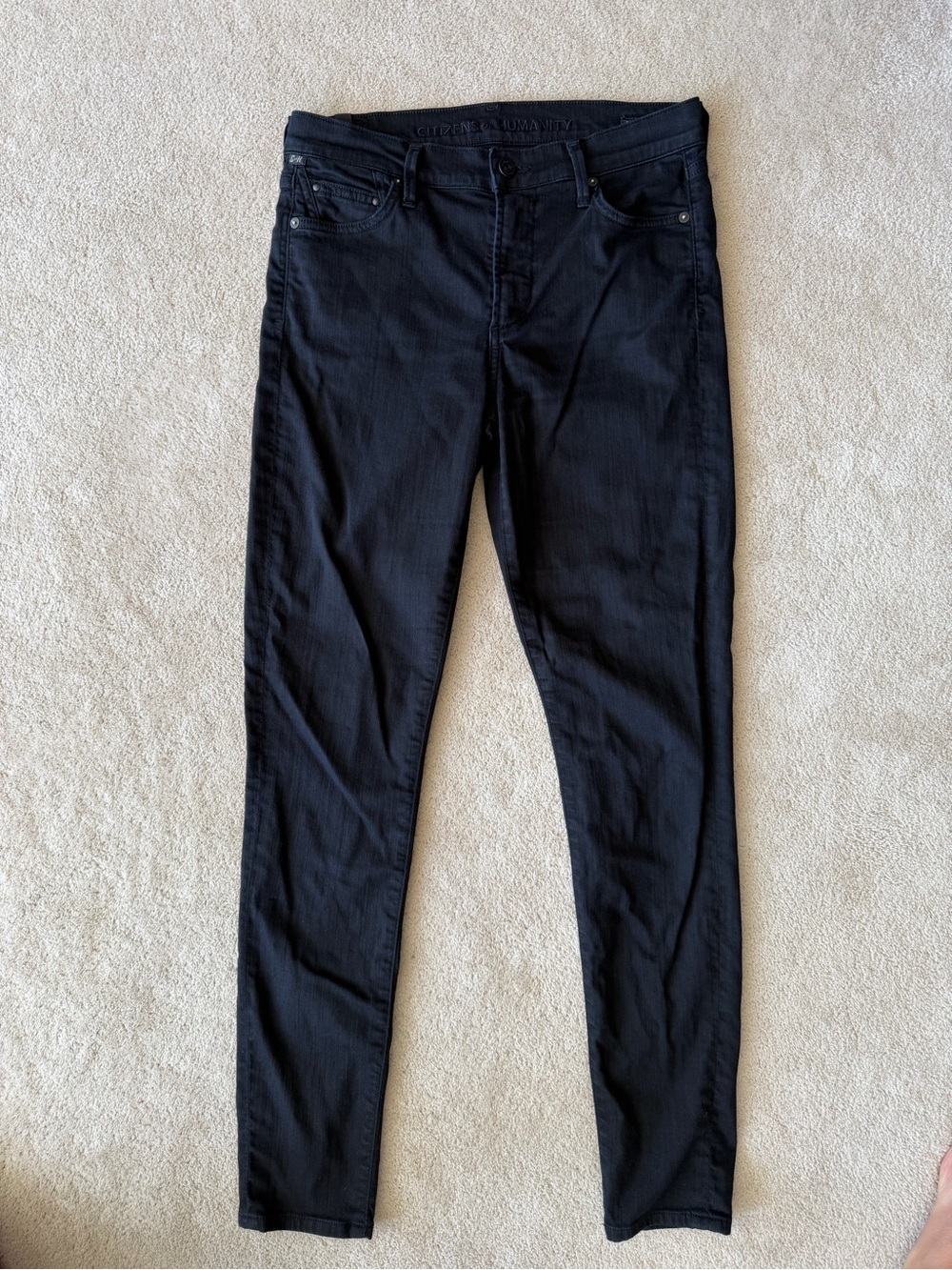 Citizens Of Humanity Dark Black High-Rise Skinny Jeans